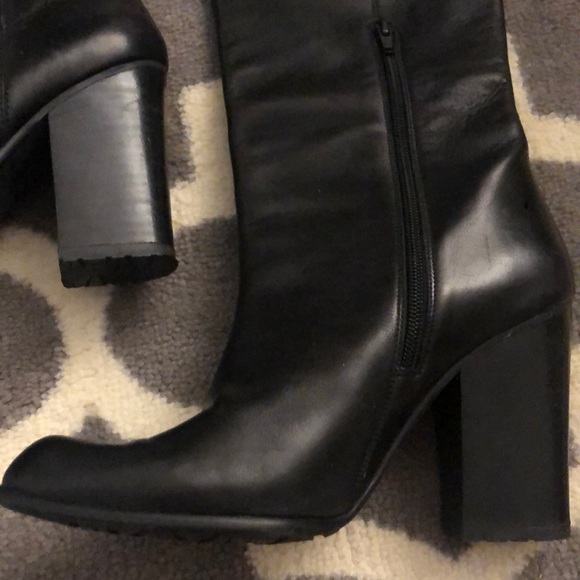 Stuart Weitzmann Tall Boots Black Leather Sz 9 - Picture 2 of 7